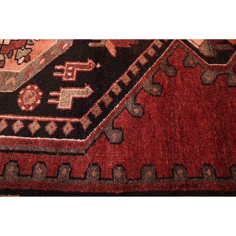 ECARPETGALLERY Hand-knotted Anatolian Vintage Dark Red Wool Rug - 4'0 x 6'11