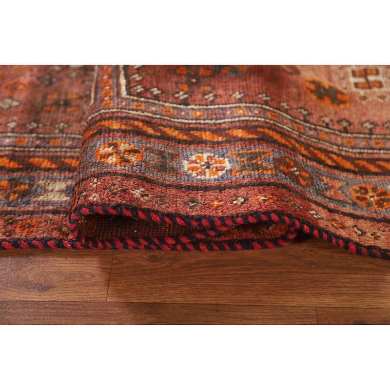 Pre-1900 Antique Qashqai Persian Rug Handmade Wool Carpet - 3'1"x 6'0"