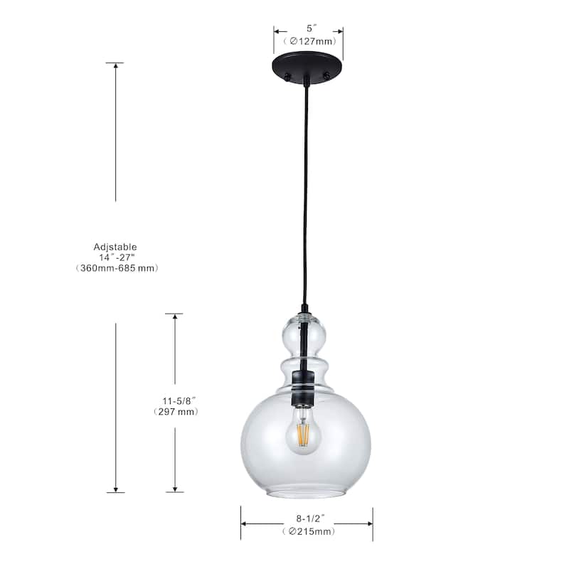 1 Light Pendant with clear glass