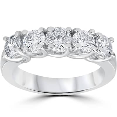1 1/2ct Diamond Wedding Anniversary Band White Gold Ring