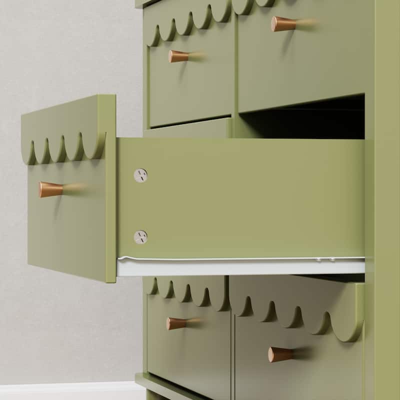 Lace Trim 6-Drawer Dresser with Nightstand Kids' Bedroom Dream Storage