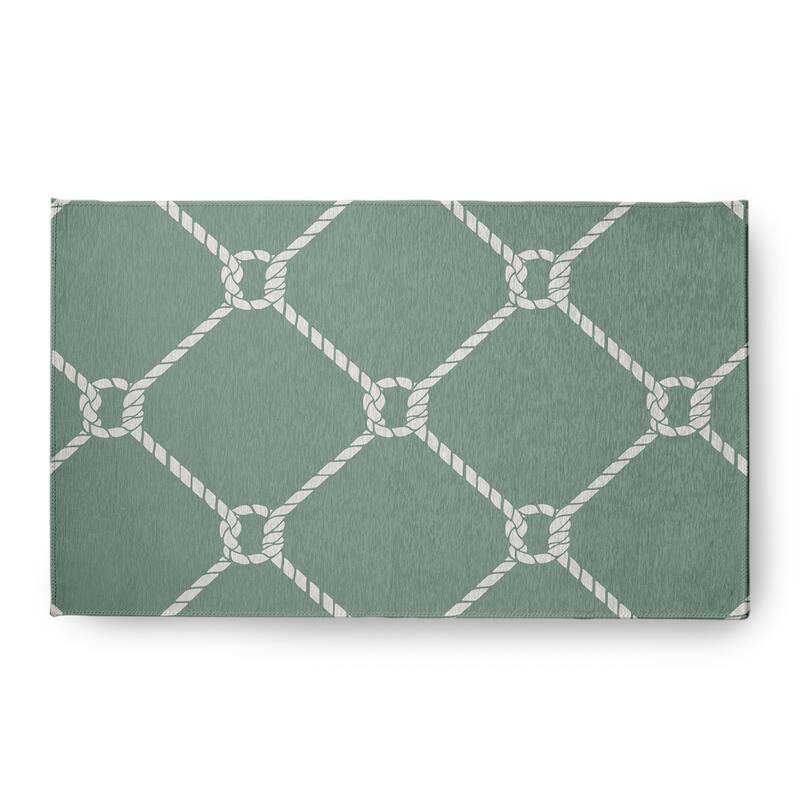 Ahoy Nautical Chenille Rug - Sage - 18" x 30"