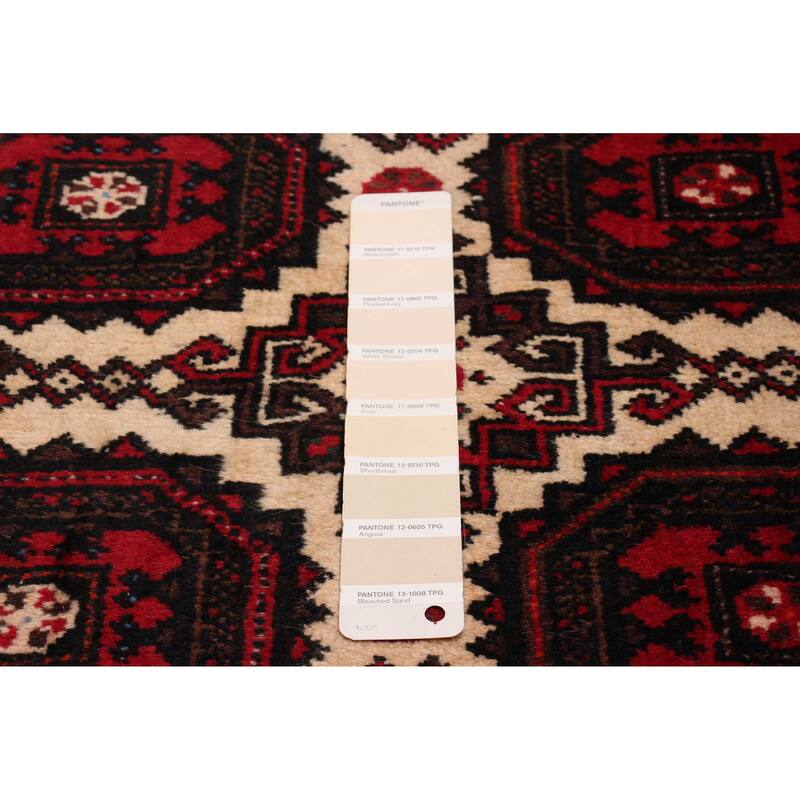 ECARPETGALLERY Hand-knotted Royal Baluch Cream Wool Rug - 1'10 x 9'3