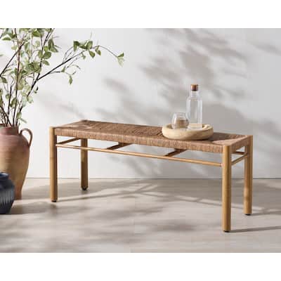 SAFAVIEH Couture Outdoor Patio Furniture Romona Bench, Fully Assembled - 47"W x 15"D x 18"H
