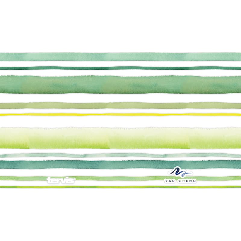 Tervis Yao Cheng Green Crystal Made in USA Double Walled Insulated Travel Tumbler, Green Blue Stripe