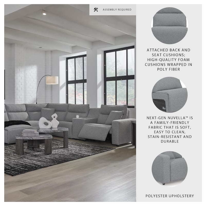Signature Design by Ashley Modmax Ii Gray 6-Piece Power Reclining Sectional - 143" W x 125" D x 41" H