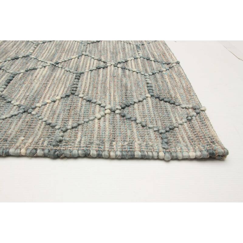ECARPETGALLERY Braid weave Sienna Teal Wool Rug - 5'2 x 7'7