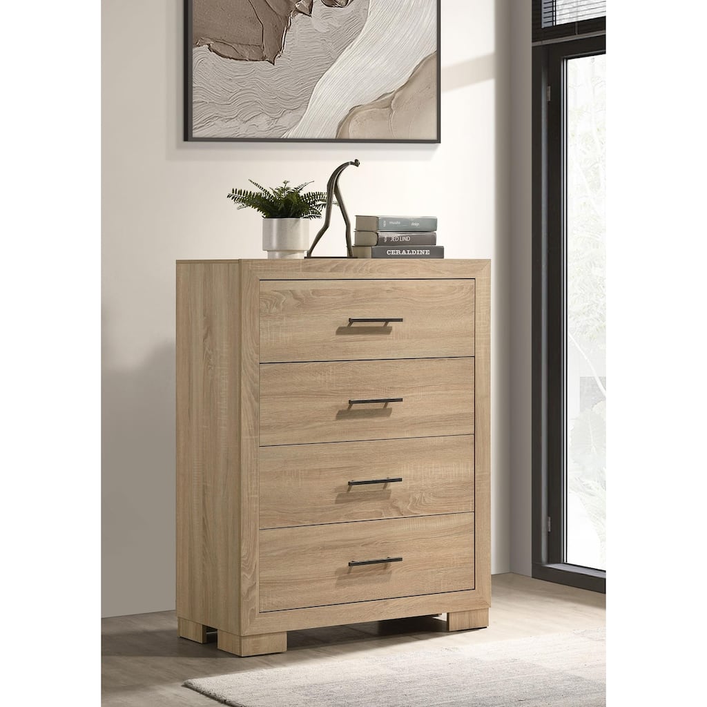 Arielle 4-drawer Bedroom Chest of Drawers Light Oak