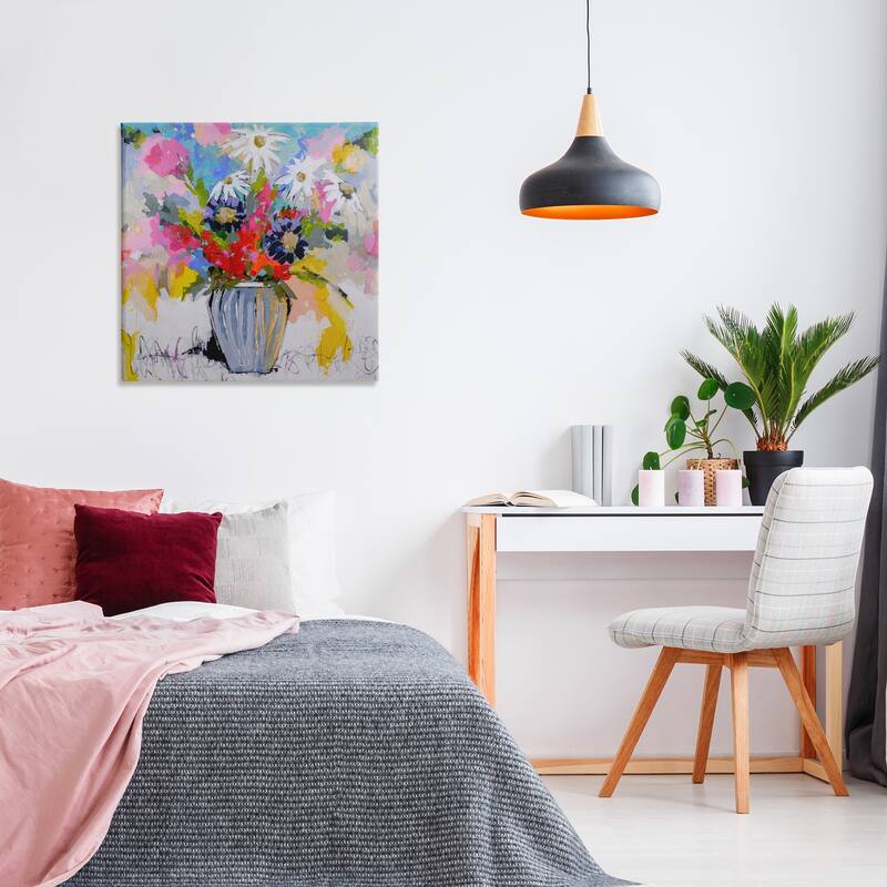 Stupell Bright Clustered Flowers Canvas Wall Art Design By Joan Curtis