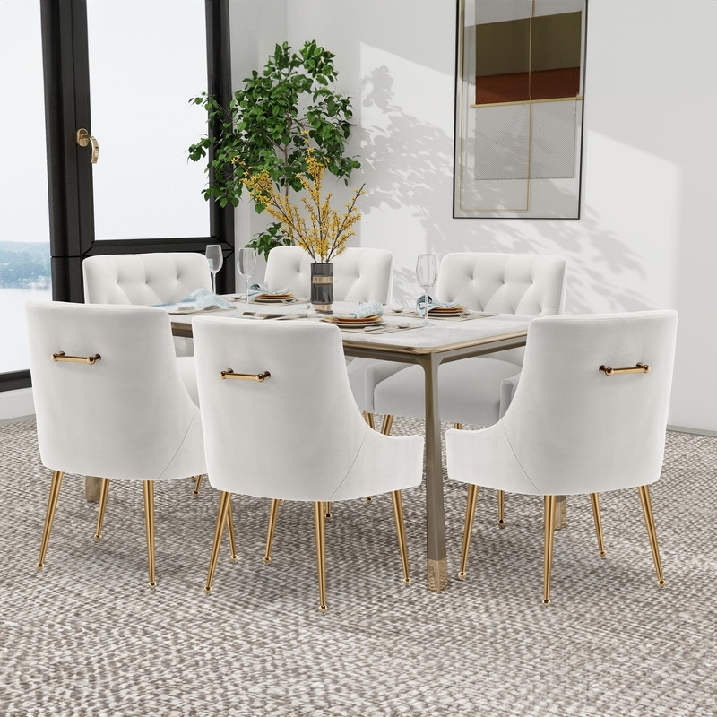 White dining room chairs set of 6 store