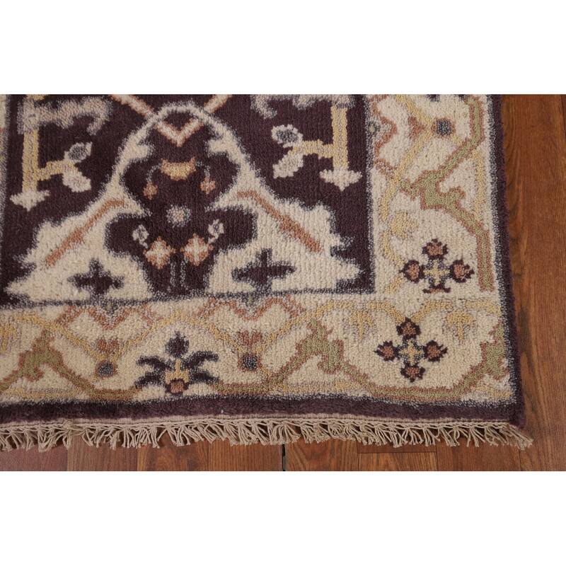 Oushak Indian Runner Rug Hand-Knotted Transitional Wool Carpet - 2'6" x 9'11"