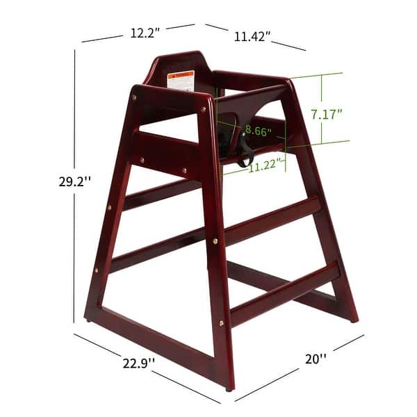 dimension image slide 2 of 3, Wooden Double Solid Wood Feeding,Portable High,Baby Booster Chair