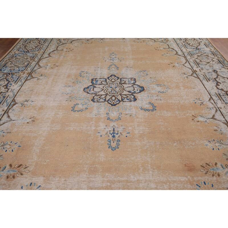 Geometric Kerman Persian Large Rug Handmade Wool Carpet - 9'7" x 13'11"