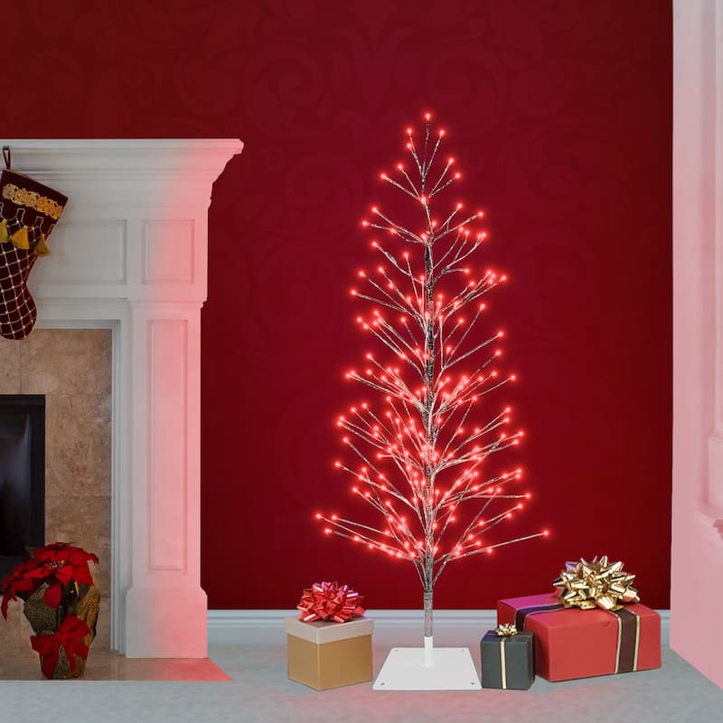 Alpine Corporation 60"H Indoor/Outdoor Artificial Christmas Tree with LED Lights