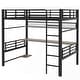 preview thumbnail 16 of 14, Full Size Metal Loft Bed Frame with Storage Shelf and LED Light, Iron Mesh