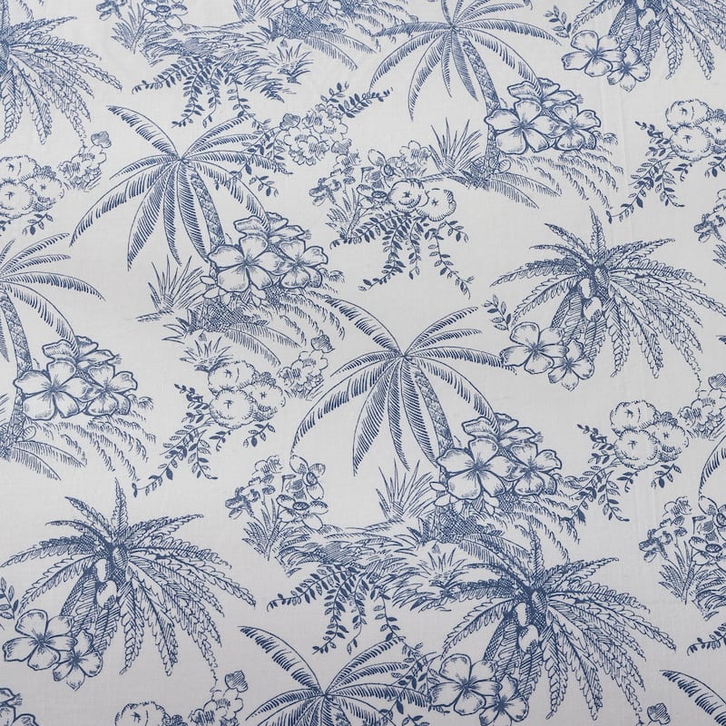 Tommy Bahama Pen And Ink Blue Cotton 3 Piece Duvet Cover Set