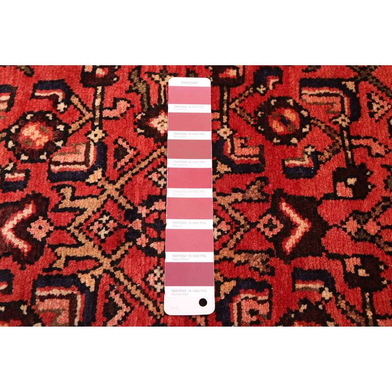 ECARPETGALLERY Hand-knotted Andelz Red Wool Rug - 3'4 x 10'2