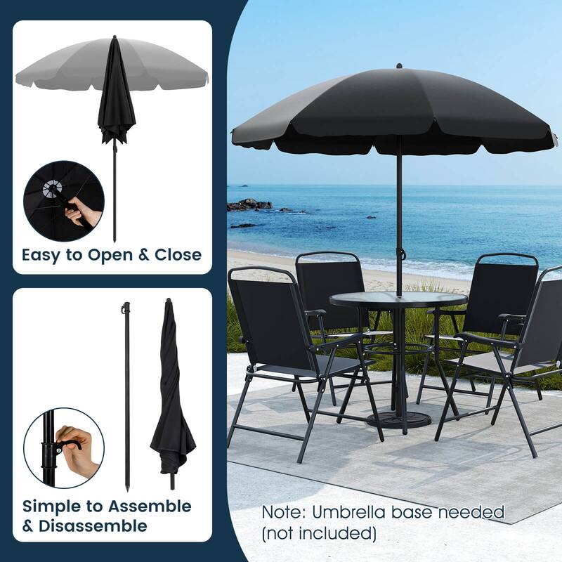 Costway 6 Pieces Patio Dining Set with Umbrella Outdoor Table and - See Details