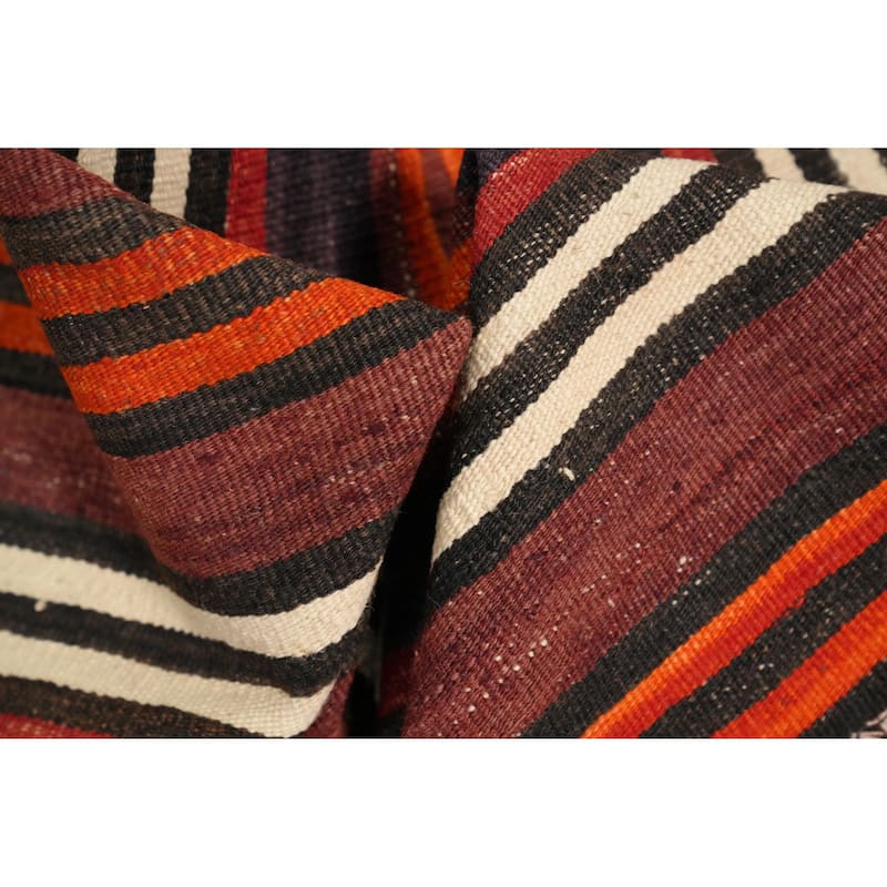 Hand Woven Oriental 100% Wool Carpet Southwestern Geometric Multi-Colored Kilim Area Rug - 9' 3'' X 4' 8''