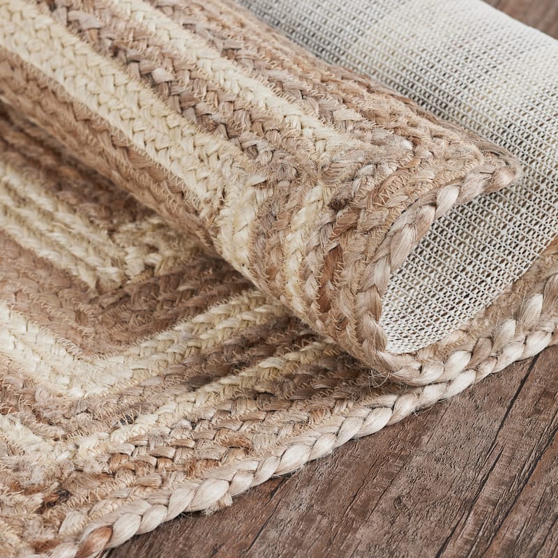 Natural & Creme Jute Rug Rect w/ Pad 27x48 - 3'6"