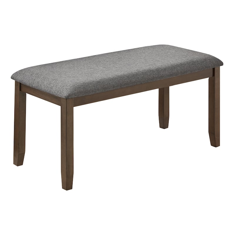 Farmhouse 6 Piece Wooden Kitchen Table Set with 4 X Backrest Upholstered Chairs & Bench, Table and Chairs w/Non-Slip Feetmats