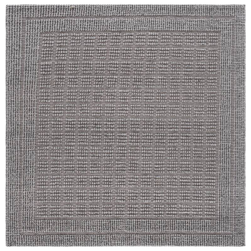 SAFAVIEH Handmade Natura Mysie Raised Textured Wool Blend Rug - 6' Square - Grey