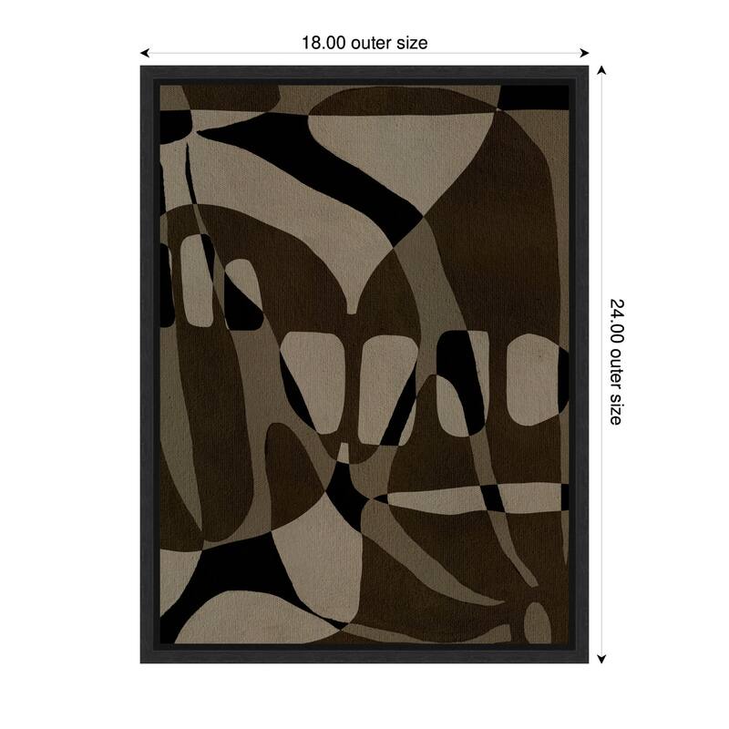 Kate and Laurel Sylvie Contour 1 Framed Canvas by Shatha Al Dafai