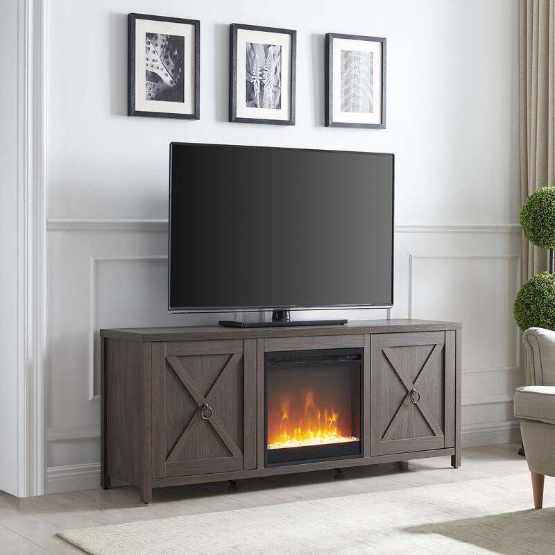 Granger 58" TV Stand with Crystal Fireplace Insert