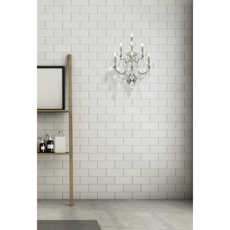 Fleur Illumination Collection Wall Sconce D:22in H:27in E:15.5in Lt:7 Chrome Finish