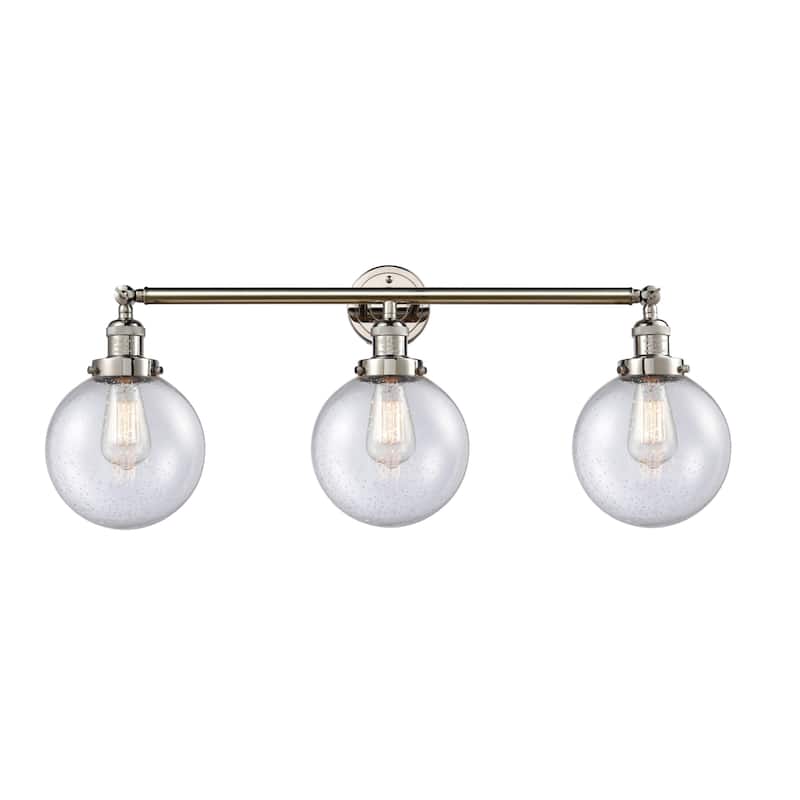 Innovations Lighting Beacon 3 Light 32" Wide Bathroom Vanity Light - Polished Nickel / Seedy