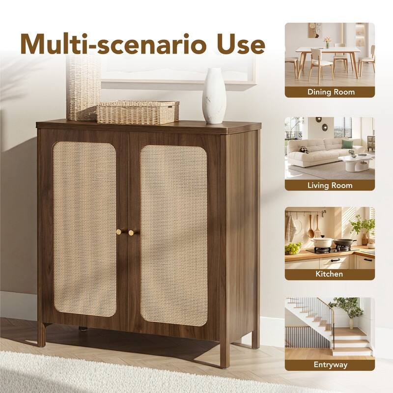 Spruce & Spring Boho Chic Sideboard Buffet Cabinet with Storage for Dining & Living Room