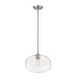preview thumbnail 1 of 3, Harmony 1 Light 14 inch Brushed Nickel Pendant Light