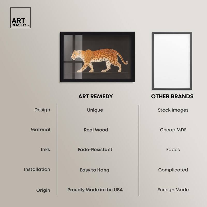 Golden Leopard Shadowbox by Art Remedy