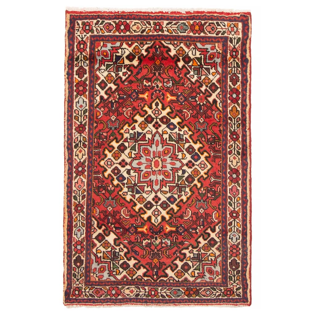 ECARPETGALLERY Hand-knotted Andelz Red Wool Rug - 3'1 x 4'10