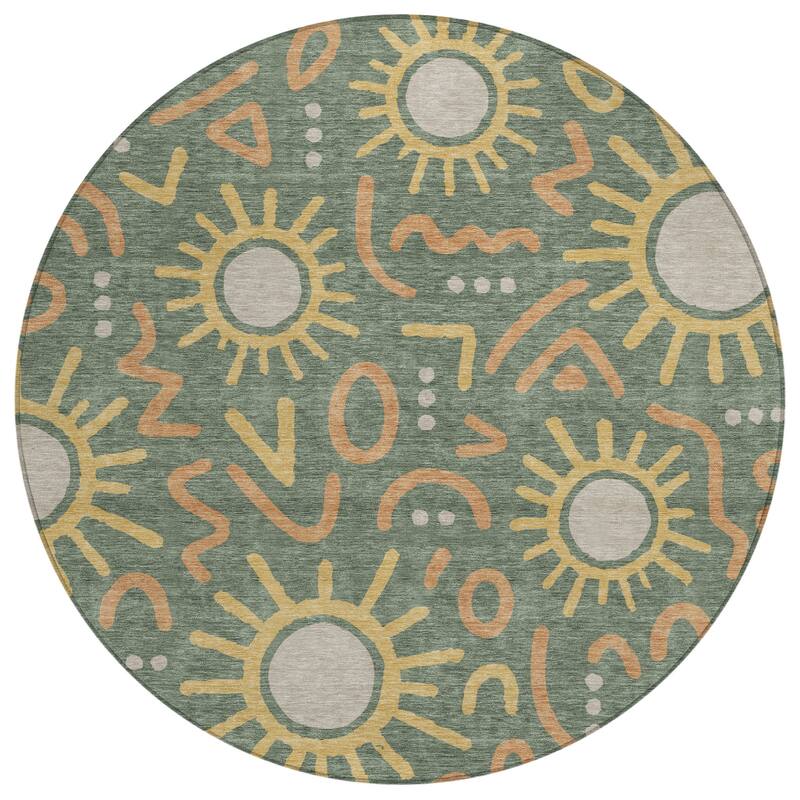 Machine Washable Indoor/ Outdoor Modern Sol Chantille Rug