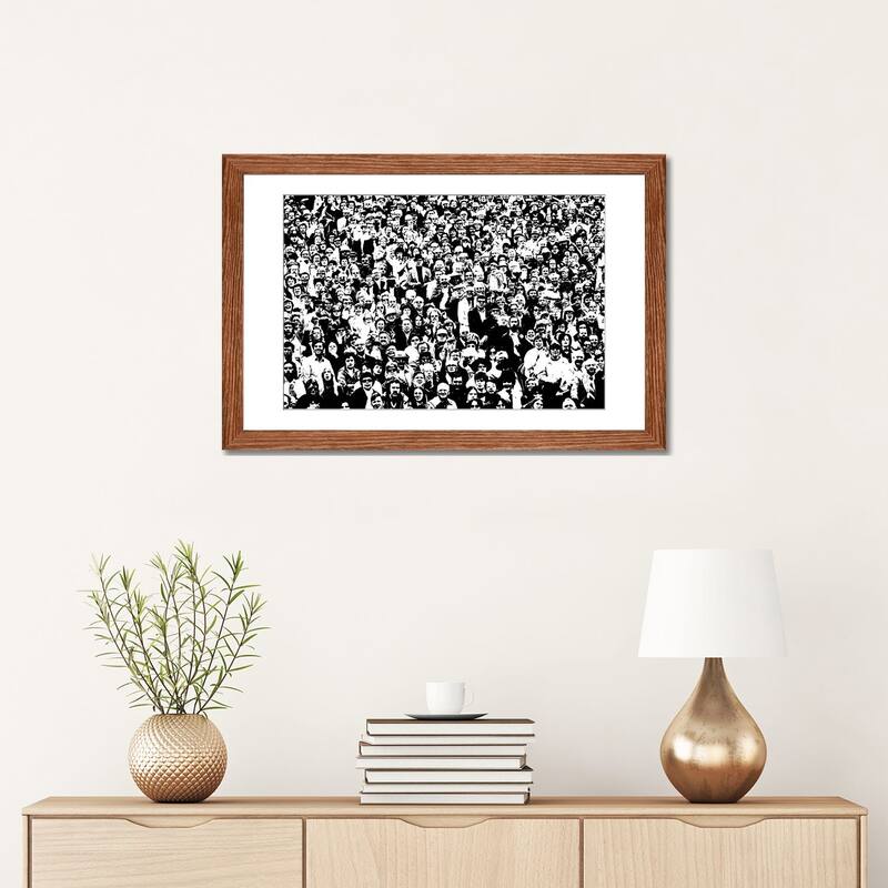 iCanvas "1970s Posterization Of Crowd In Stadium Bleachers" by Vintage Images