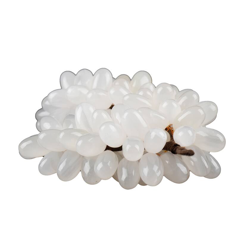 Stone Decorative Object Grape Sculpture Statue Living Room - 2" White - 8" x 4" x 2"