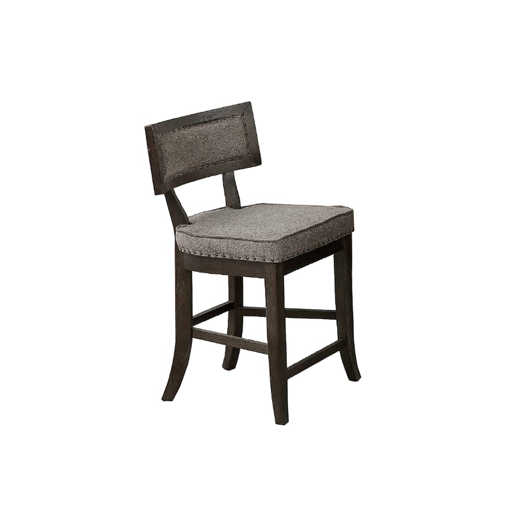 Curved Top Wooden High Chair with Flared Legs, Set of 2, Gray