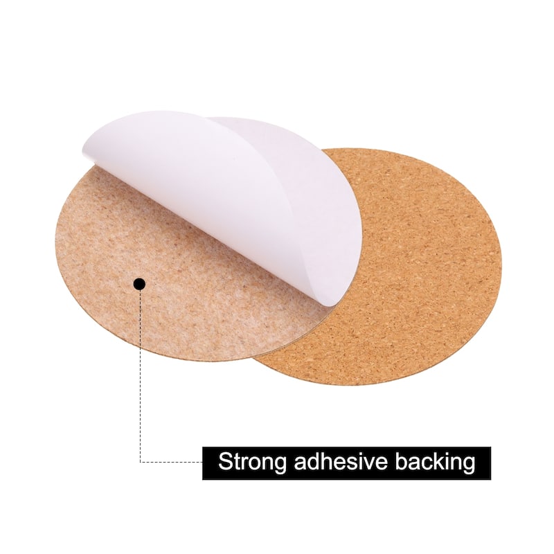 80pcs Self Adhesive Cork Coasters Cork Mats Cork, Circle - Wood