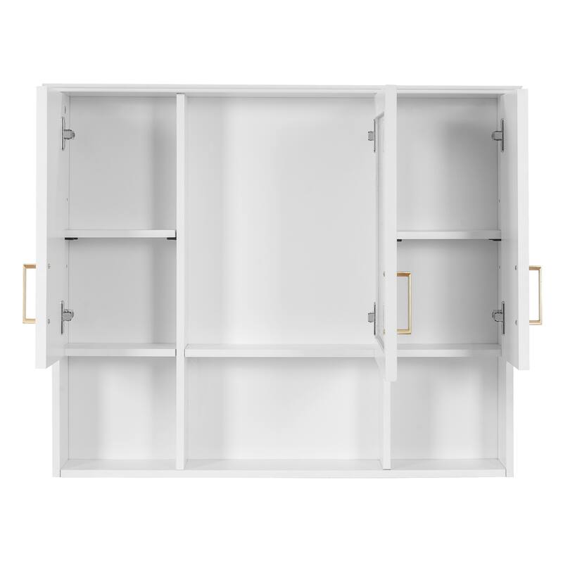 Roomfitters 35 Inch 2-in-1 Wall Mount Medicine Cabinet, Mirror Storage with Adjustable Shelves & Soft Close
