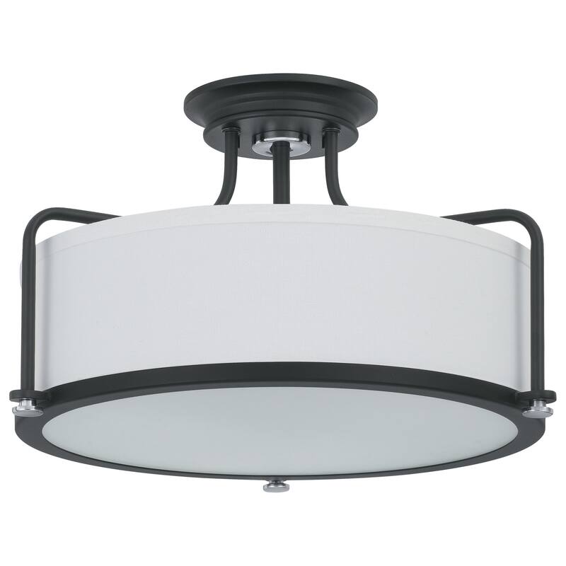 Roseto Clermont 3 Light 18" Wide Semi-Flush Drum Ceiling Fixture