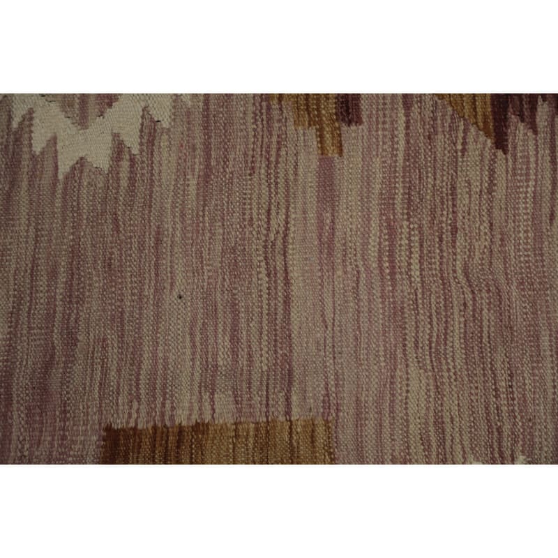 Hand Woven Oriental 100% Wool Carpet Southwestern Tribal Pink Kilim Area Rug - 9' 9'' X 6' 11''