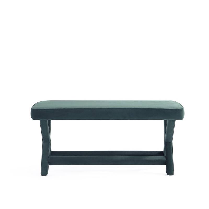 Manhattan Comfort Abigail Mid-Century Modern Velvet Upholstered Bench