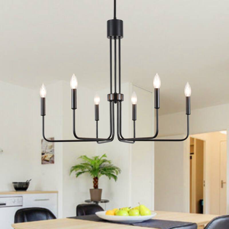 6-Light Candle Style Modern Chandelier for Dining Room