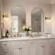 preview thumbnail 3 of 13, Modern Glam 1-Light Gold Wall Sconce Textured Glass Bathroom Vanity Light - D 8" x H 5.5"