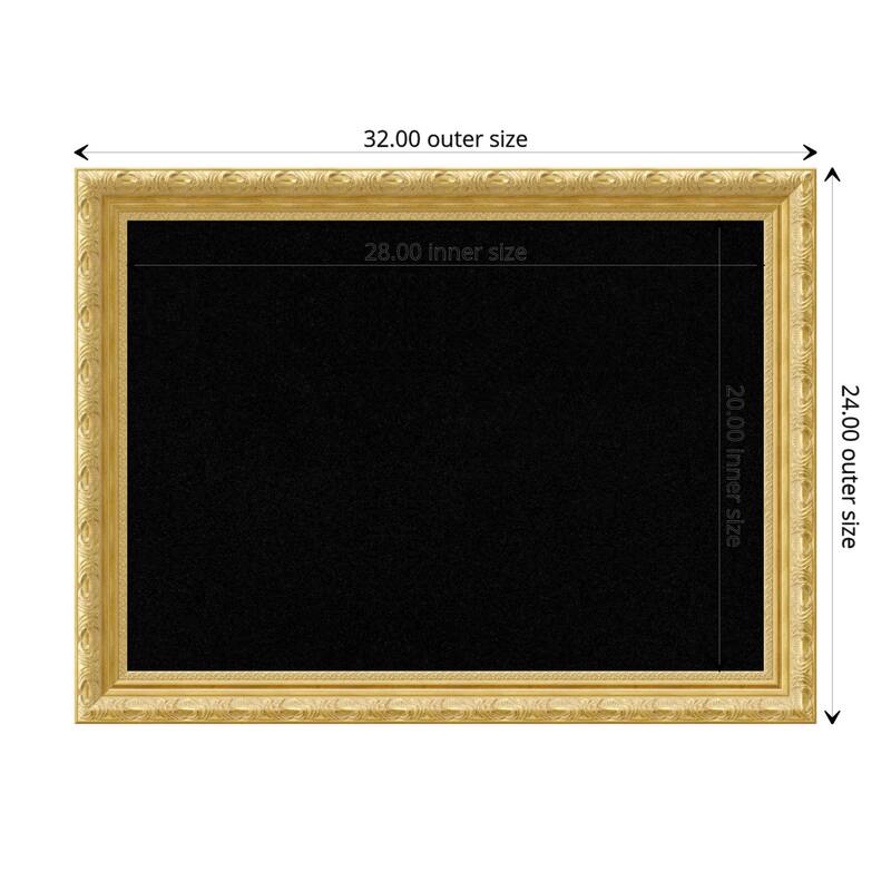 Versailles Gold Wood Framed Black Corkboard Bulletin Board - Board Size 28x20