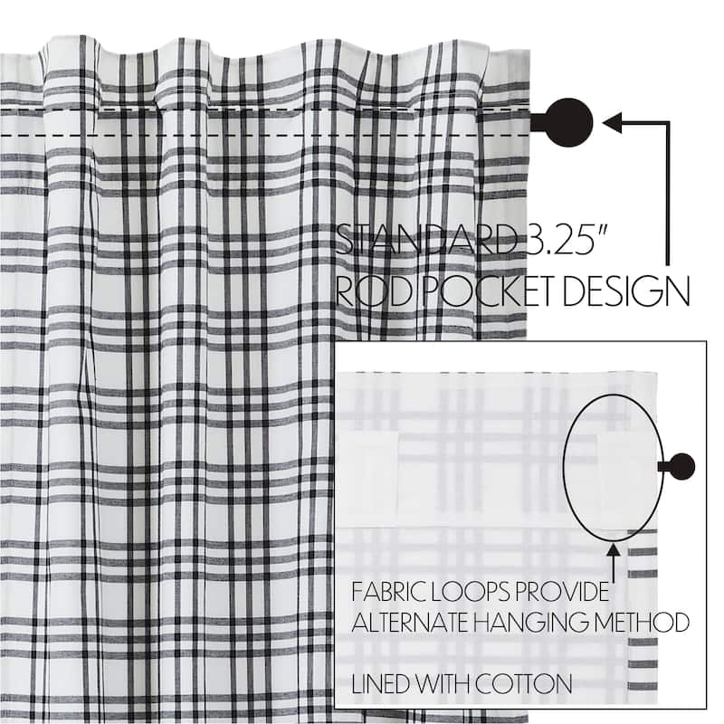 Sawyer Mill Black Plaid Valance 16x90 - M