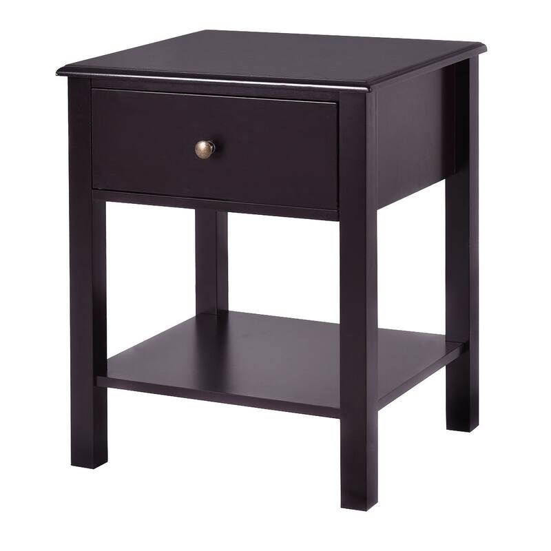 Costway 2 PCS Nightstand End Table Storage Display Furniture Drawer