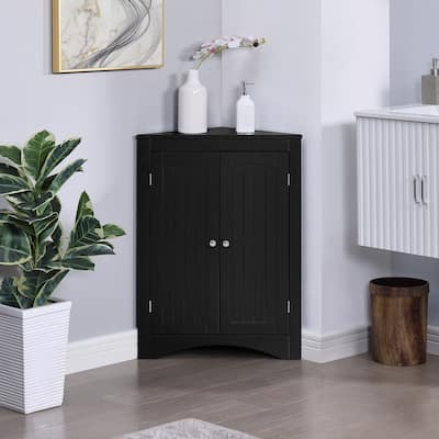 Free Standing Storage Cabinet Sideboard Cabinet Corner Cabinet Bathroom Floor Corner Cabinet with Doors and Shelves