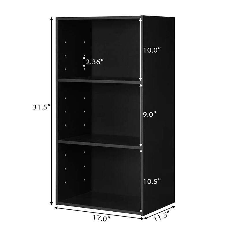Gymax 2 PCS 3 Tier Open Shelf Bookcase Multi-functional Storage - See Details